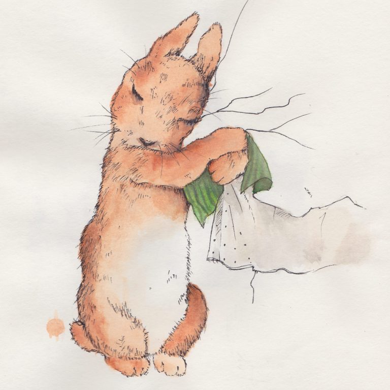 water color painting of rabbit