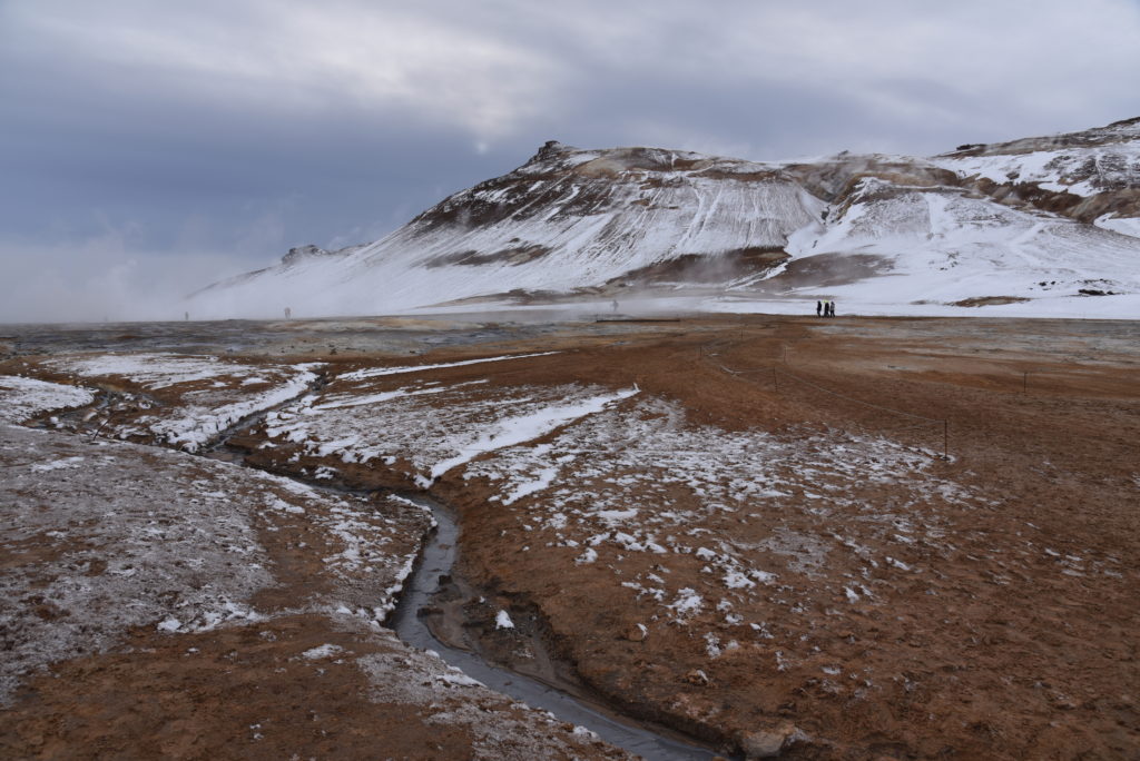 snowy landscape and fumaroles